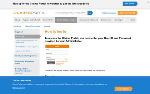 How to log-in to Claims Portal - Claims Portal