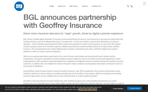 BGL announces partnership with Geoffrey Insurance