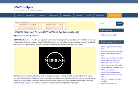 IGNOU Student Zone (All That You Want To Know ...