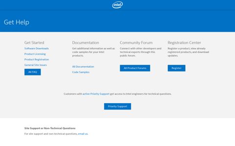 Support - Intel® Developer Zone