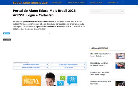 Portal do Aluno Educa Mais Brasil 2021 → ACESSE! Login e ...