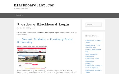 Frostburg Blackboard Login - BlackboardList.Com