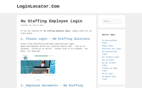 Hw Staffing Employee Login - LoginLocator.Com