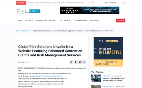 Global Risk Solutions Unveils New Website Featuring ...