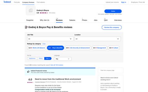 Working at Godrej & Boyce: 153 Reviews about Pay & Benefits