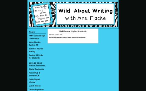 HMH Central Login - Scholastic - Wild About Writing - Due West