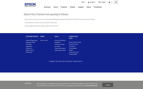 Epson Run Connect not syncing to Strava - Epson - Epson EU