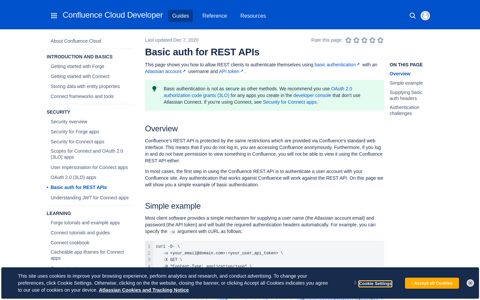 Basic auth for REST APIs - Atlassian Developer