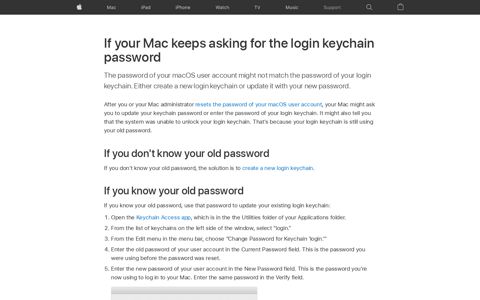 If your Mac keeps asking for the login keychain password ...