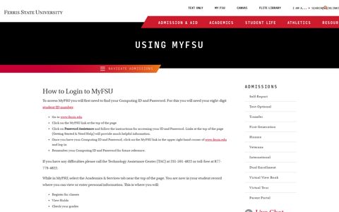 How to Login to MyFSU - Ferris State University
