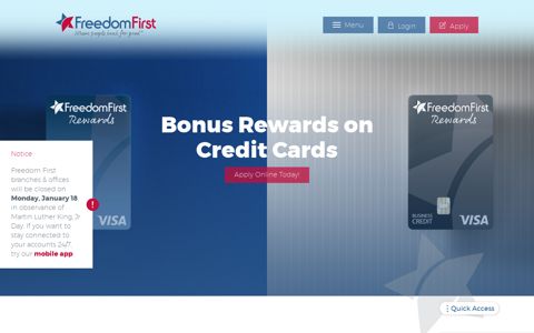 Freedom First Credit Union: Personal Banking