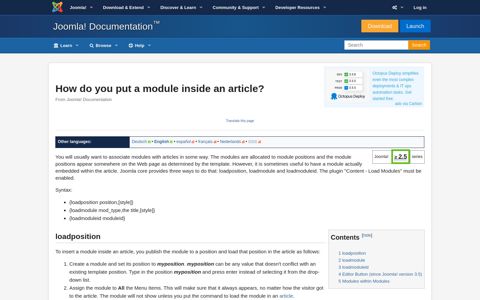 How do you put a module inside an article? - Joomla ...