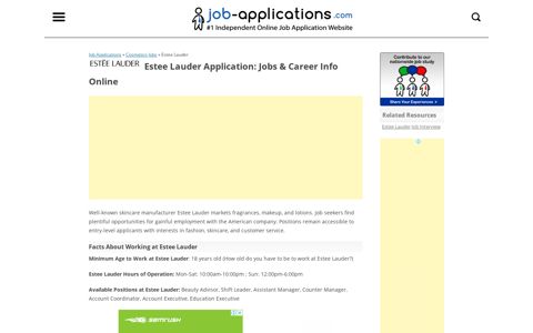 Estee Lauder Application, Jobs & Careers Online