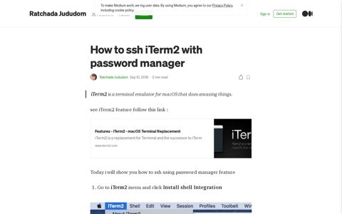How to ssh iTerm2 with password manager | by Ratchada ...