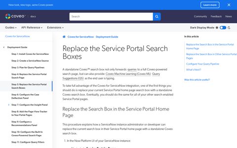 Replace the Service Portal Search Boxes