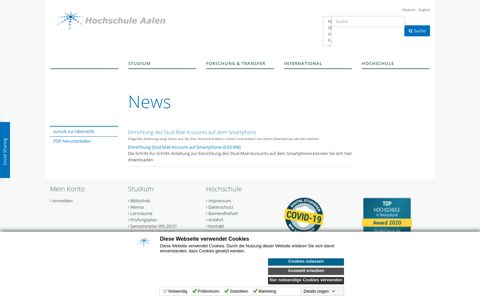 News Einrichtung des Stud.Mail-Accounts ... - Hochschule Aalen