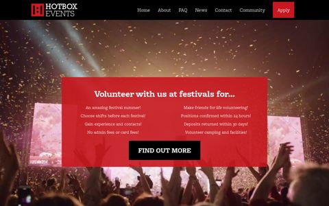 Volunteer at Festivals with Hotbox Events!