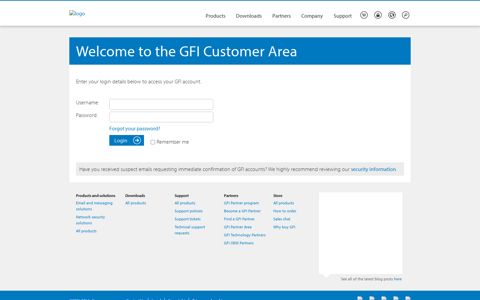 Login - GFI Customer Area - GFI Software