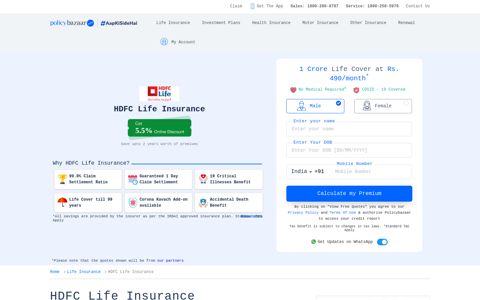 HDFC Life Insurance: Policy Details, Premium & Benefits