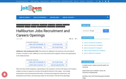 Halliburton Jobs Recruitment and Careers Openings 2020