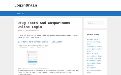 drug facts and comparisons online login - LoginBrain