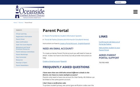 Parent Portal - Oceanside Unified School District