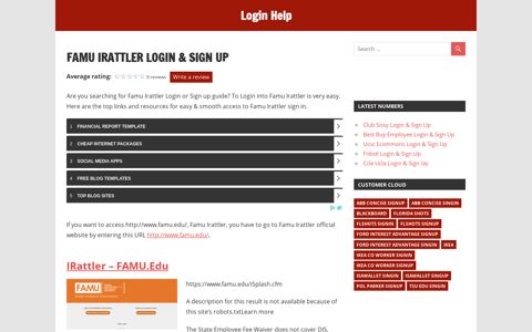 Famu Irattler Login & sign in guide, easy process to login into
