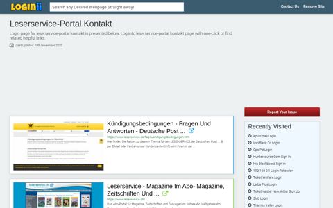Leserservice-portal Kontakt