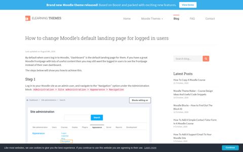 How to change Moodle's default landing page for logged in ...