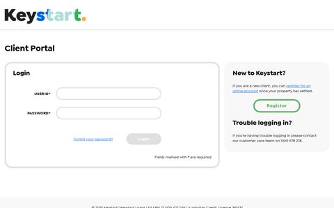 Keystart Portal: Login