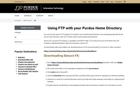 FTP with your Purdue Home Directory - Information ...