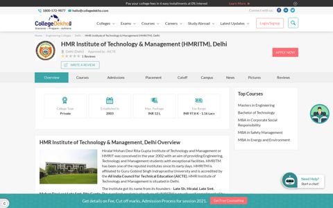 HMR Institute of Technology & Management (HMRITM), Delhi ...