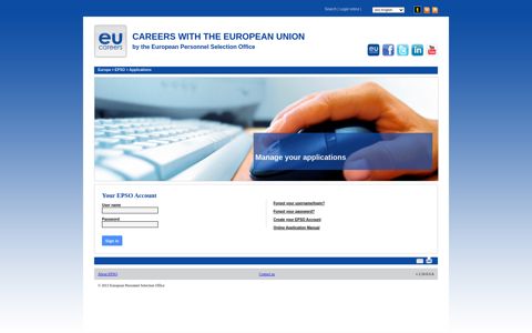 EPSO Account - EU careers : The European Personnel ...