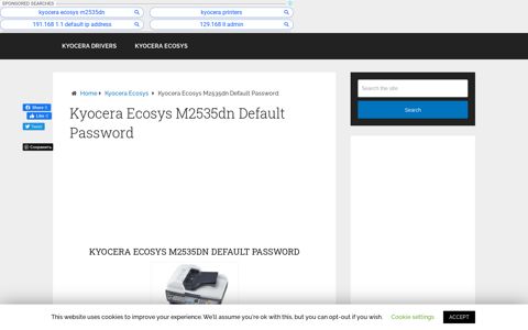 Kyocera Ecosys M2535dn Default Password - Kyocera Ecosys ...