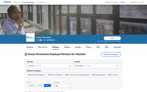 Working as a Volunteer at Kaiser Permanente: 214 Reviews ...