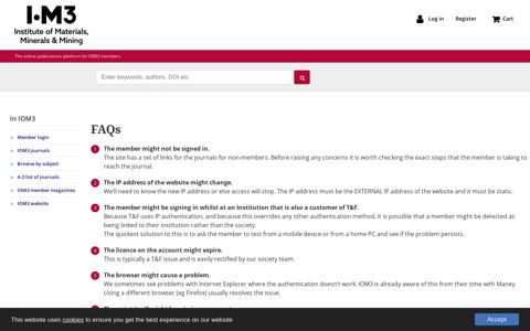 FAQs - The Institute of Materials, Minerals and Mining