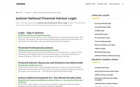 Jackson National Financial Advisor Login ❤️ One Click Access