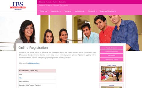 Online Registration | IBS Hyderabad