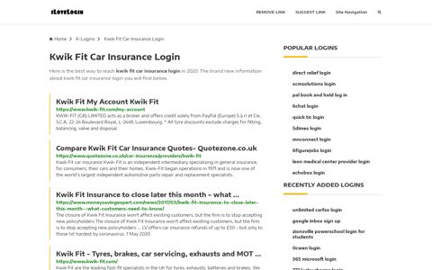 Kwik Fit Car Insurance Login ❤️ One Click Access - iLoveLogin