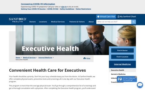 Executive Health | Sanford Health