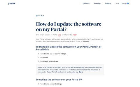 How do I update the software on my Portal? - Facebook Portal