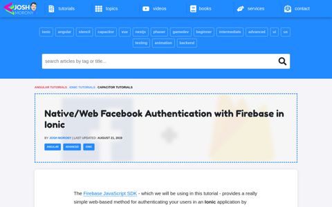 Native/Web Facebook Authentication with Firebase in Ionic ...