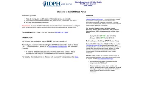 IDPH Web Portal