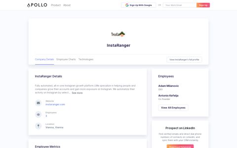 InstaRanger - Overview, Competitors, and Employees | Apollo.io
