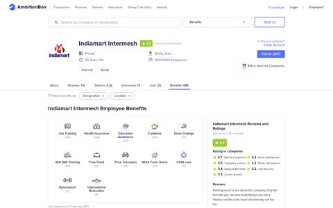 Indiamart Intermesh Employee Benefits | AmbitionBox