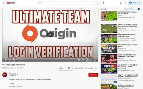 FUT Origin Login Verification - YouTube
