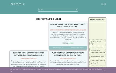 goofbay sniper login - General Information about Login - Logines.co.uk