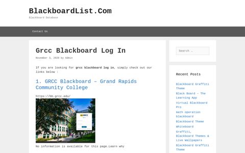 Grcc Blackboard Log In - BlackboardList.Com
