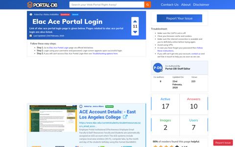 Elac Ace Portal Login - Portal Homepage