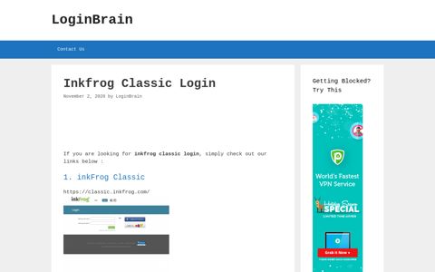 Inkfrog Classic - Inkfrog Classic - LoginBrain